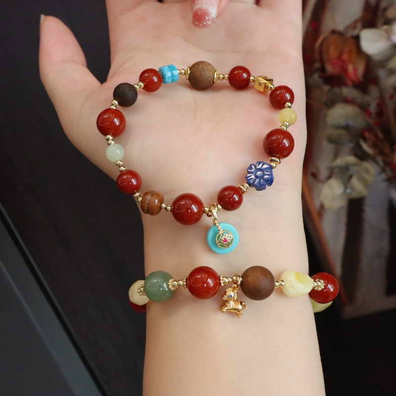 Brățară din ceară de albine, lucrată manual, unisex, formă romb, stil chinez nou