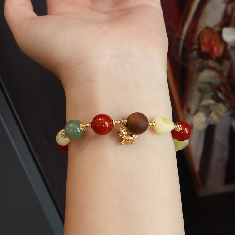 Brățară din ceară de albine, lucrată manual, unisex, formă romb, stil chinez nou