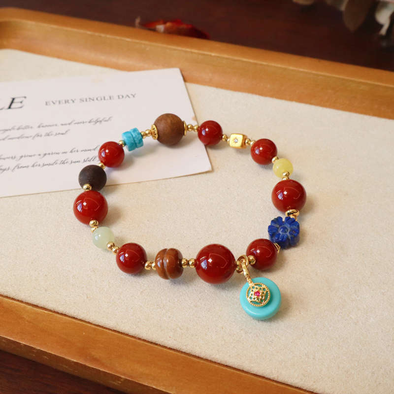 Brățară din ceară de albine, lucrată manual, unisex, formă romb, stil chinez nou