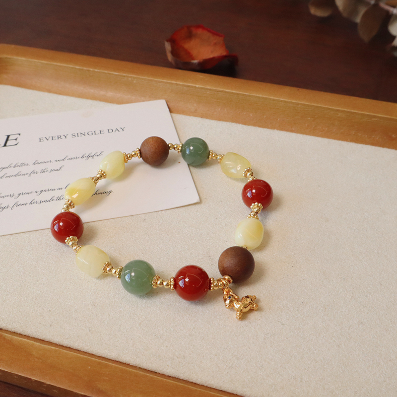 Brățară din ceară de albine, lucrată manual, unisex, formă romb, stil chinez nou