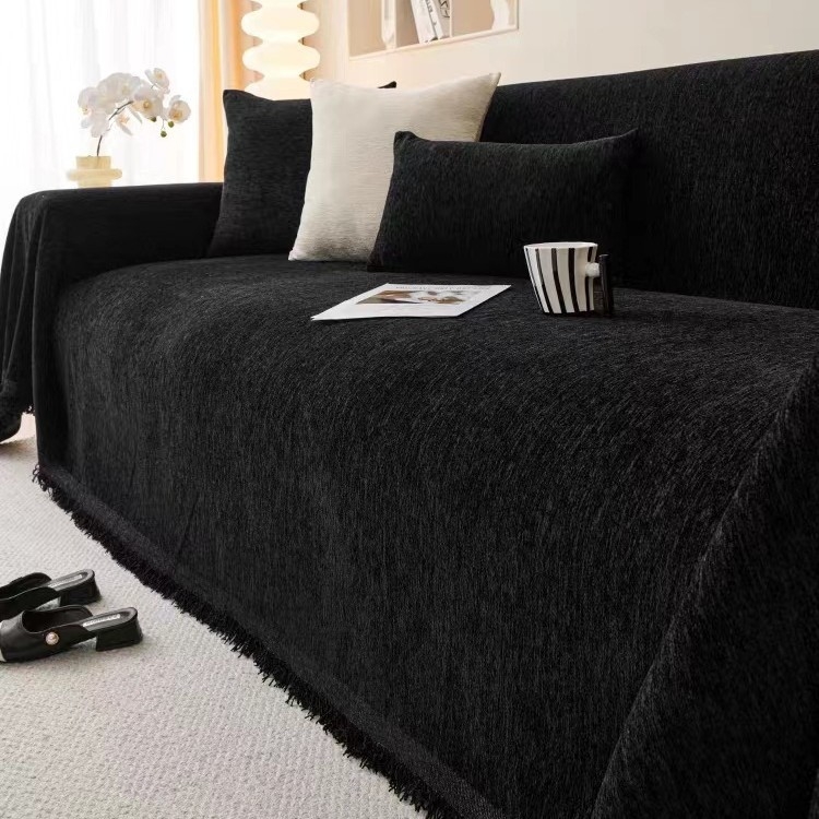 Husă pentru canapea — țesătură chenille — pentru canapea de tip combinație — stil minimalist — model monocrom — personalizare disponibilă