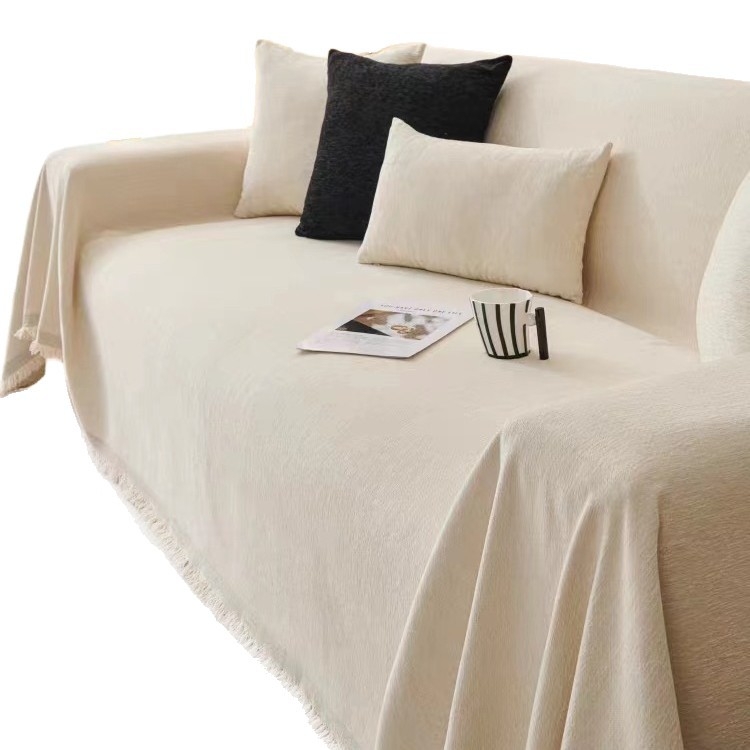 Husă pentru canapea — țesătură chenille — pentru canapea de tip combinație — stil minimalist — model monocrom — personalizare disponibilă