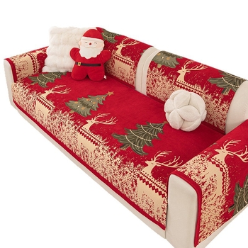 Husă pentru pernă de canapea din chenille, imprimeu cu personaje de desene animate, potrivire universală, stil festiv, personalizare disponibilă