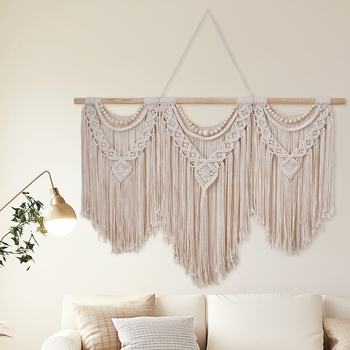 Гоблен — ръчно тъкан памучен, скандинавски стил, правоъгълен, едноцветен