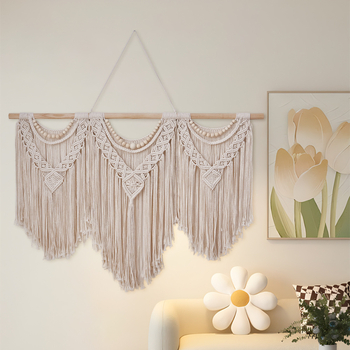 Гоблен — ръчно тъкан памучен, скандинавски стил, правоъгълен, едноцветен