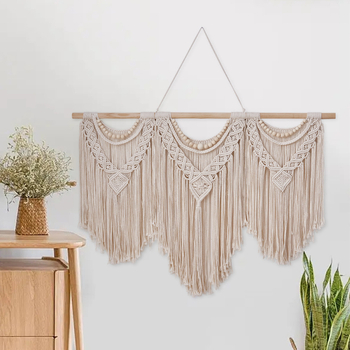 Гоблен — ръчно тъкан памучен, скандинавски стил, правоъгълен, едноцветен