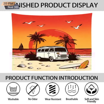 Гоблен за стена: полиестер, мультяшен стил, дигитален термален трансфер печат, персонализируем, правоъгълен формат