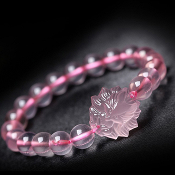 Brățară pentru femei din cuarț, cristal rotund, motiv vulpe cu nouă cozi, șnur țesut manual, stil Insta, lux accesibil