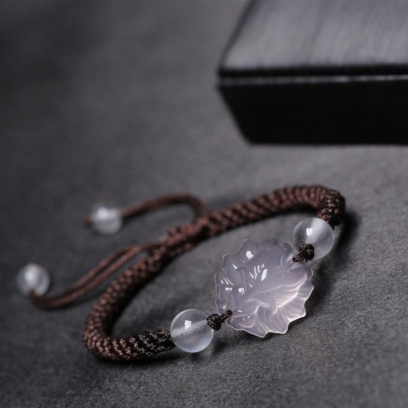 Brățară pentru femei din cuarț, cristal rotund, motiv vulpe cu nouă cozi, șnur țesut manual, stil Insta, lux accesibil