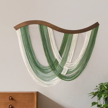 Овален ръчно тъкван памучен гоблен за стена, с 91–100% памук и 10% полиестер