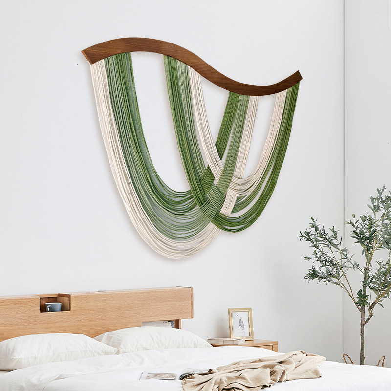 Овален ръчно тъкван памучен гоблен за стена, с 91–100% памук и 10% полиестер