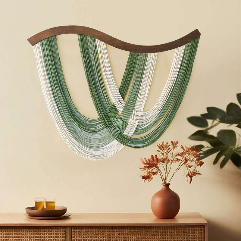 Овален ръчно тъкван памучен гоблен за стена, с 91–100% памук и 10% полиестер