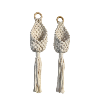 Ръчно тъкана памучна гоблен за съхранение на растения, нордически стил, овална форма