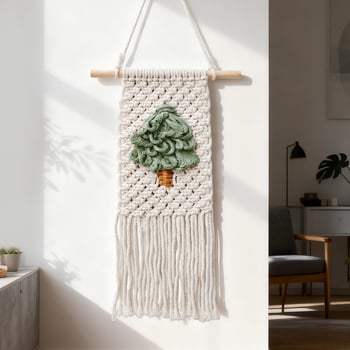 Гобелен за стена – Памук; Бохемски стил; Ръчно плетено; Правоъгълна форма.