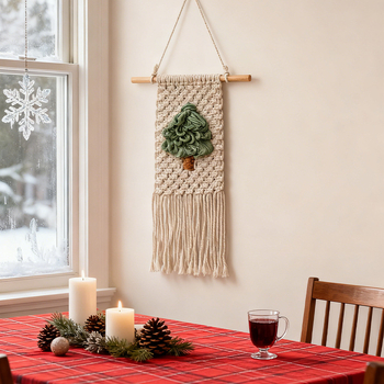 Гобелен за стена – Памук; Бохемски стил; Ръчно плетено; Правоъгълна форма.