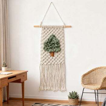 Гобелен за стена – Памук; Бохемски стил; Ръчно плетено; Правоъгълна форма.