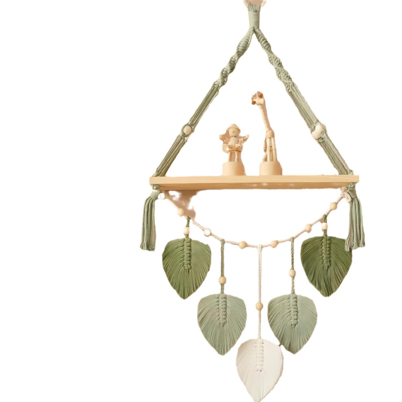 Гоблен за стена, ръчно изтъкан, памук, узор: листа, форма: правоъгълна