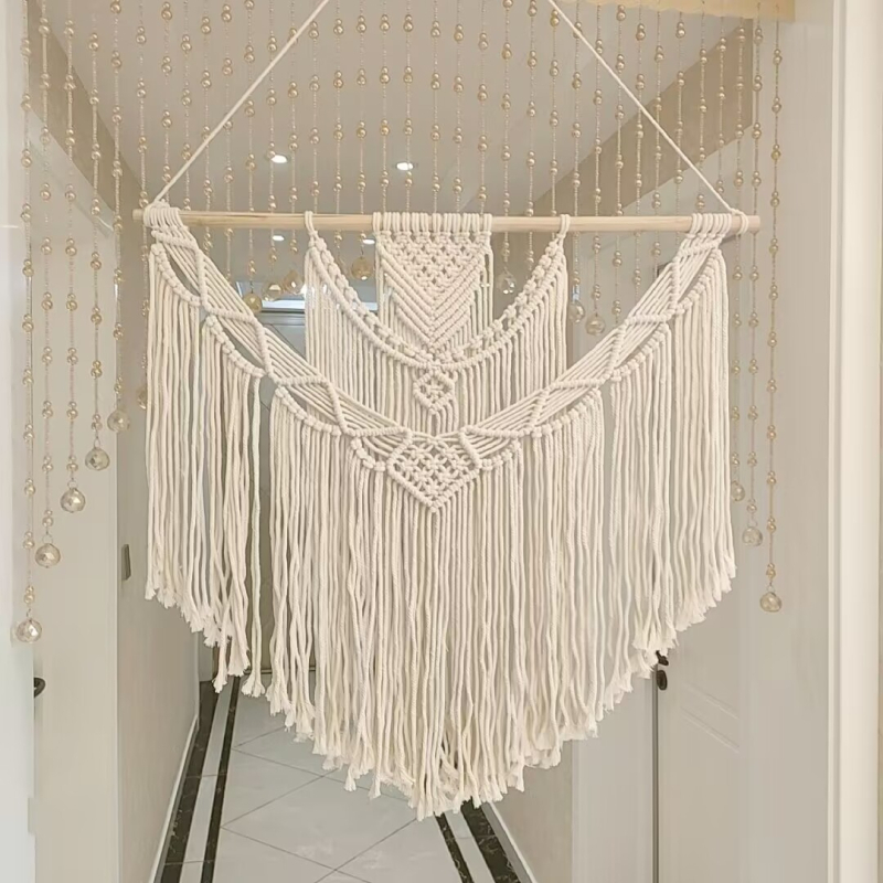 Скандинавски гоблен за стена, ръчна изработка, полиестер-памук, овална форма, модел сърце, персонализиране, възможност за частна марка