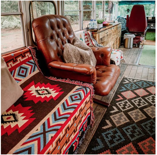 Гоблен за всекидневната: етно стил, геометричен абстрактен мотив, памук 51–60% съдържание