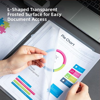 Deli dokumendikomplekt: L-tüüpi ühe lehekülje kaust läbipaistva sisestuskattega – plastik