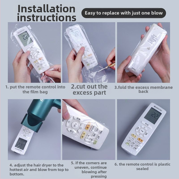 Universālais aizsargapvalks attālo vadības ierīcei no siltuma saraušanas plēves, caurspīdīgs, modelis Rsm2101050, plastmasa