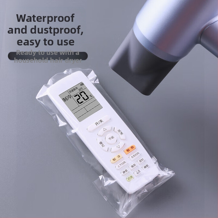 Universālais aizsargapvalks attālo vadības ierīcei no siltuma saraušanas plēves, caurspīdīgs, modelis Rsm2101050, plastmasa