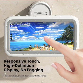 Sienas telefona turētājs ar vakuuma piespraušanu, ūdensizturīgs un pret miglošanos, ar vāku