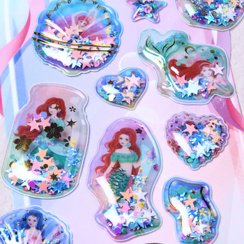 Carcasă de telefon cu design 3D al prințesei sirenă, decor autoadeziv, imprimare în stil nordic