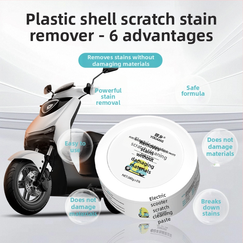 Universali valymo pasta elektriniams transporteriui ir motociklams; įbrėžimų šalinimas ir plastikinio korpuso paviršiaus atnaujinimas. Prekės ženklas: Yixiang; Kilmės vieta: Guangdong; Pakuotė: 50 vnt.; Poveikis: gilus ir saugus dekontaminavimas.