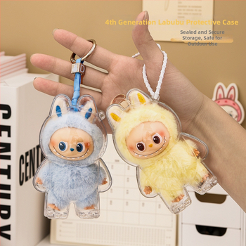 Independent Labubu 4.0 putekļu aizsargapvalks lellītei, PC materiāls, logotipa drukāšana, pielāgota apstrāde, BG0014