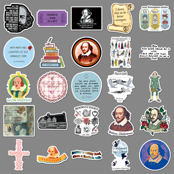 Stickere graffiti Shakespeare, stil drăguț, autocolante autoadezive, tipărire offset, pentru mașini, huse de telefon și chitare