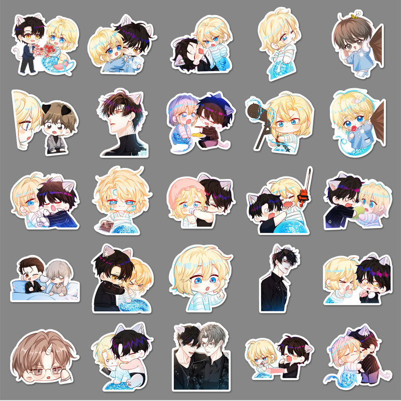 Set de stickere: sirene graffiti, impermeabile, ușor de lipit; Brand Poetry; Stil Lovable Wind; Tipărire offset