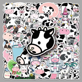 Set de 50 autocolante graffiti cu vaci — autoadezive, brand Poetry, stil Lovable wind, imprimare offset; potrivite pentru carcase de telefon, sticle de apă și caiete; IP: Nu