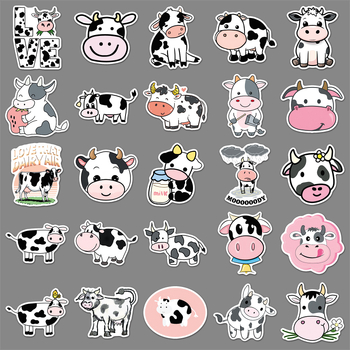 Set de 50 autocolante graffiti cu vaci — autoadezive, brand Poetry, stil Lovable wind, imprimare offset; potrivite pentru carcase de telefon, sticle de apă și caiete; IP: Nu