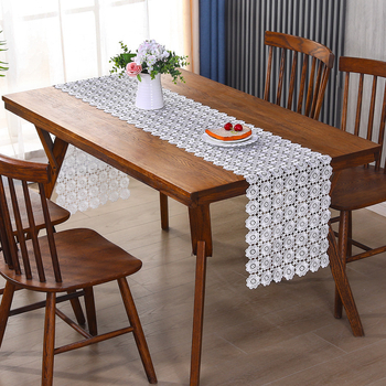 Знаме за маса в скандинавски стил, 100% полиестер, рисунка с растения и цветя, налична персонализация