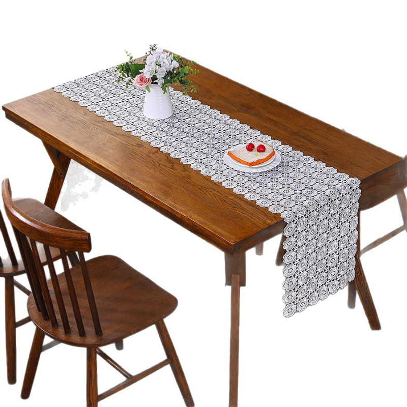 Знаме за маса в скандинавски стил, 100% полиестер, рисунка с растения и цветя, налична персонализация