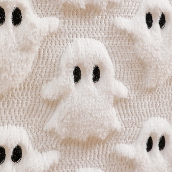 Halloween duh stolni runner, šivana quilt dizajn, nordijski stil, mješavina pamuka i lana (80/20), karikatura uzorak, trodimenzionalni tuft detalj, za restoran