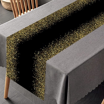 Пътека за маса за рожден ден – скандинавски стил, полиестер, 100% полиестер, пейзажен мотив, подходяща за хол, външни пространства и ресторанти