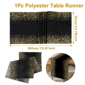 Пътека за маса за рожден ден – скандинавски стил, полиестер, 100% полиестер, пейзажен мотив, подходяща за хол, външни пространства и ресторанти