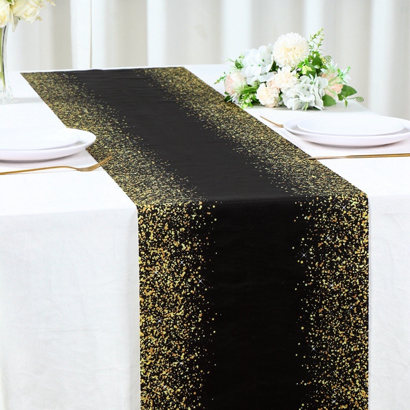 Пътека за маса за рожден ден – скандинавски стил, полиестер, 100% полиестер, пейзажен мотив, подходяща за хол, външни пространства и ресторанти