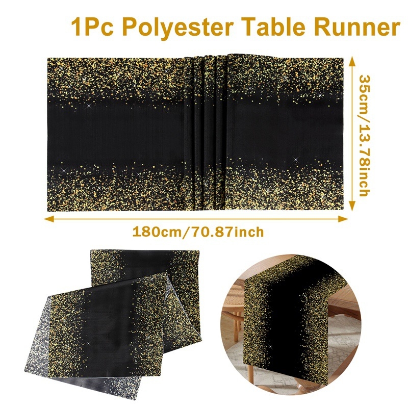 Пътека за маса за рожден ден – скандинавски стил, полиестер, 100% полиестер, пейзажен мотив, подходяща за хол, външни пространства и ресторанти