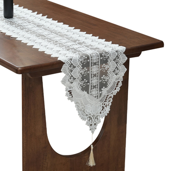 Декоративна пътека за маса с бродерия, флорална шарка, полиестерна тъкан, съдържание на основния компонент 60–81%, скандинавски стил, подходяща за дневна и трапезария