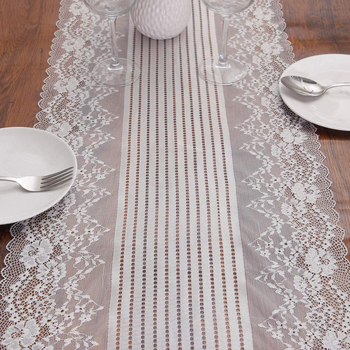 Čipkasti stolni runner u francuskom romantičnom stilu, bijela ili crna, vjenčana dekoracija, širina 38 cm