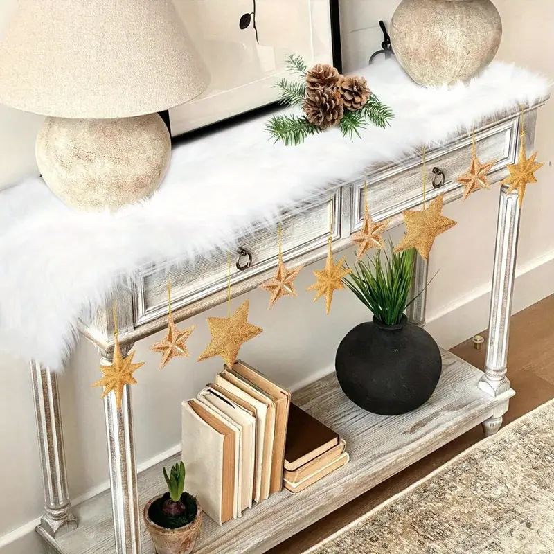 Plišani stolni runner — materijal: poliester vlakno; 100% poliester; uzorak cvijeće/trava/lišće; stil moderni minimalistički; mogućnost prilagodbe