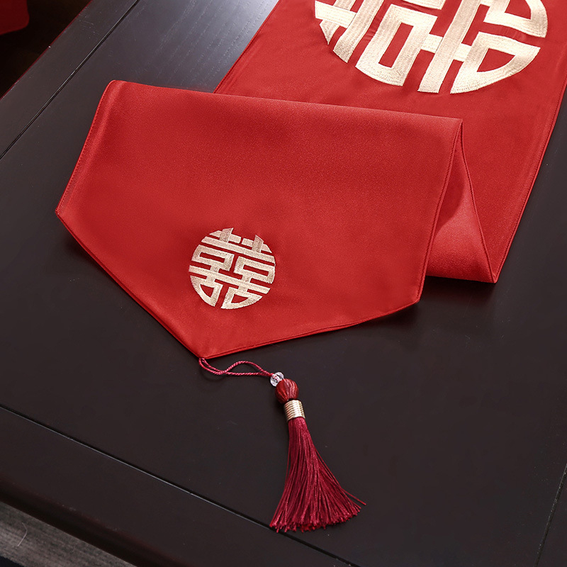 Сватбена дълга декоративна лента за маса, полиестерна тъкан, фестивален модел, марка Xinxin