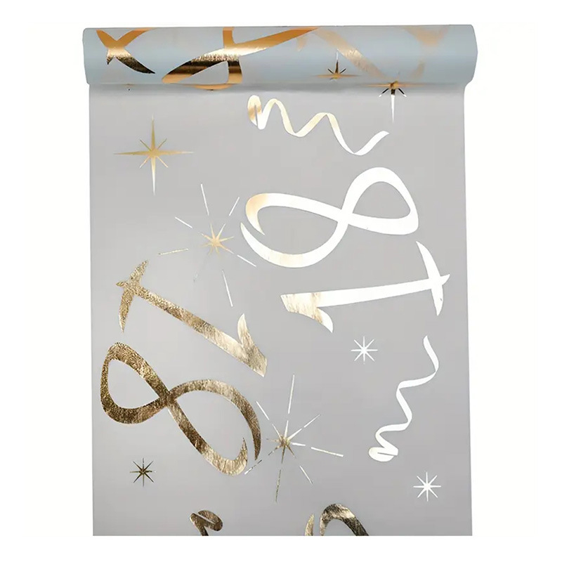 Флаг за маса за рожден ден с дигитална мрежеста тъкан, 100% полиестер, персонализиран дизайн, едноцветен стил