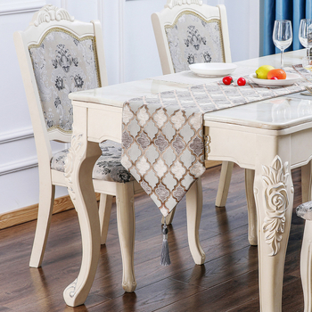 Флаг за маса Chenille, 75% памук, 25% полипропилен, геометричен абстрактен модел, персонализирана обработка, марка Ronghe