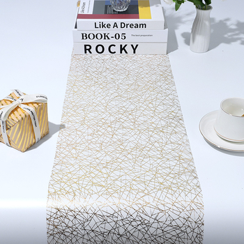 Трапезен настил за маса в модерен европейски стил с геометричен абстрактен принт, 100% полиестер, стил модерна простота, възможна обработка и персонализация