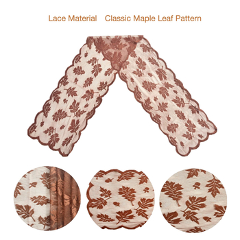 Флаг за маса със дизайн на листа, 100% полиестер, модел листа/цветя, подходящ за открити пространства и ресторанти