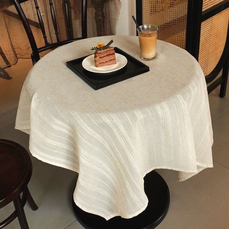 Francuski retro okrugli stolnjak u stilu Ins, luksuzan i elegantan za blagovaonu i stol za kavu, poklopac ormara